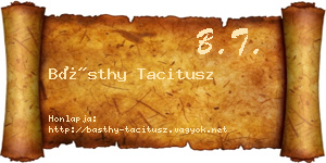 Básthy Tacitusz névjegykártya